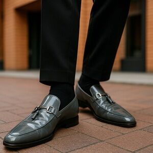 Dolce & Gabbana Green Patent Leather Slip On Pointed Toe Loafers Size US 9